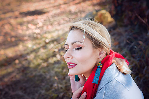 Náušnice - Elegantné strapcové náušnice / tassel earrings - 11265435_