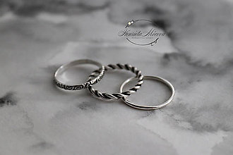 Prstene - strieborné prstene - Výpredaj pôvodne 45 (sada 4ks) - 11265367_