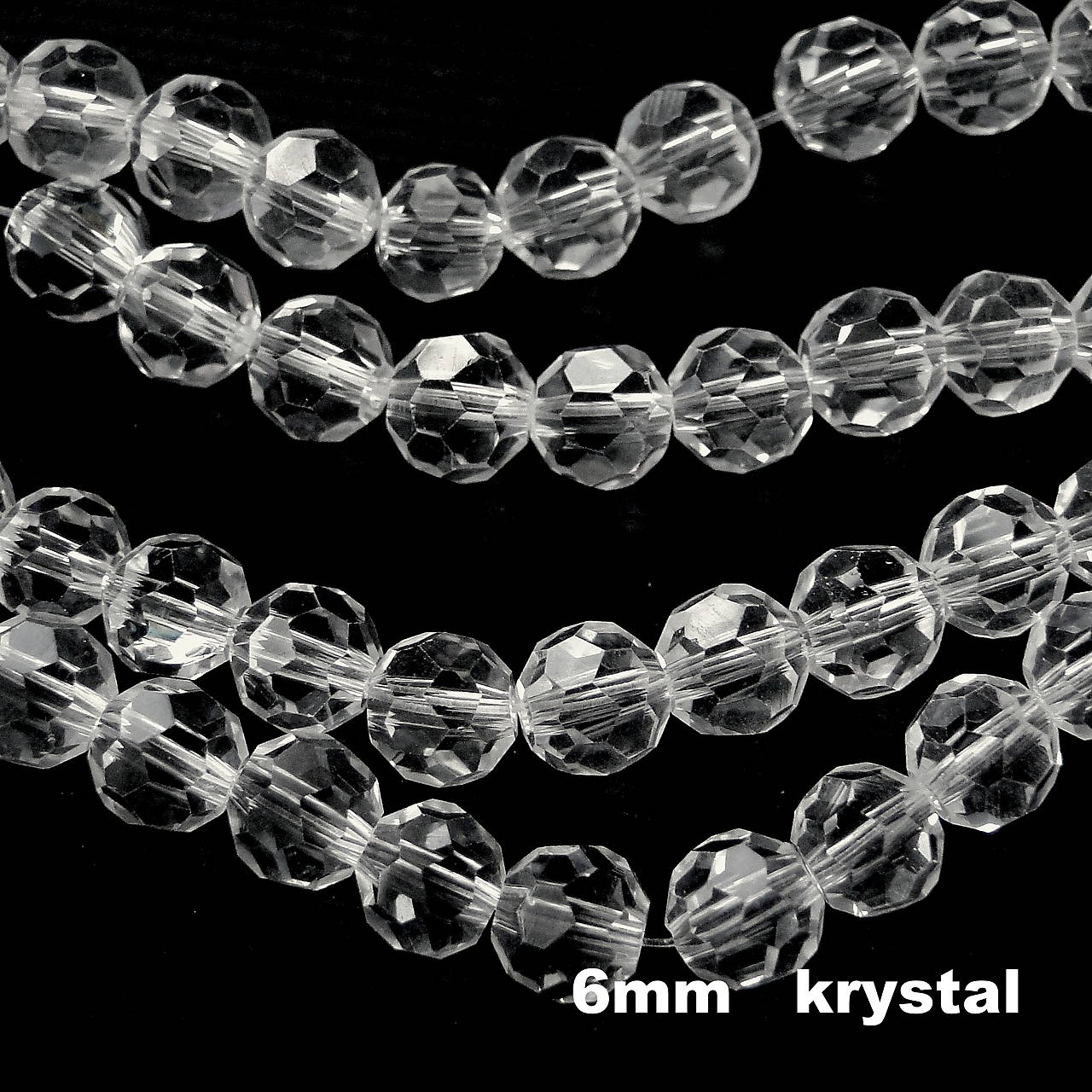Sklenené brúsené DISCO korálky 6mm-1ks (32 crystal)