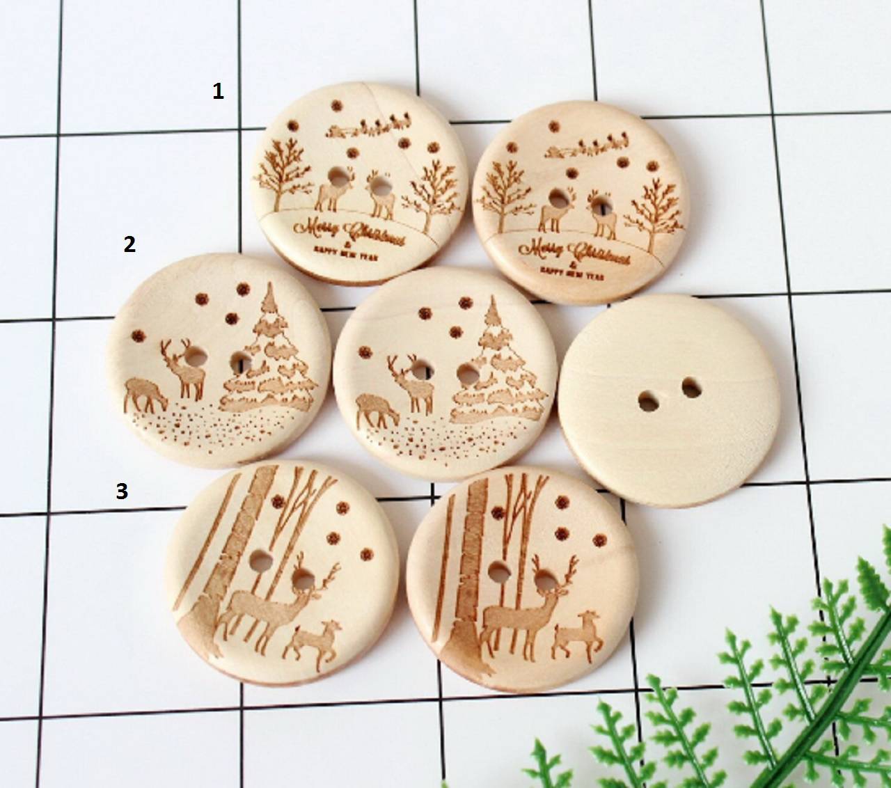 Veľký vianočný gombík 3 cm 