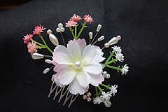 Ozdoby do vlasov - hrebienok - ružový kvet - /14€/ - 11273825_