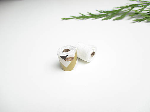 Hračky - Mini toaletný papier (pre Barbie) (Zlato bielo čierny) - 11274198_