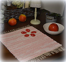 Úžitkový textil - červené kvety - 11278338_