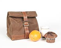 Iné tašky - Lunchbag. Hnedá taška na jedlo - 11276115_