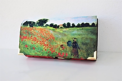 Peňaženky - Vlčí máky v Argenteuil -C.Monet - 17cm na spoustu karet - peněženka 17 cm, na spoustu karet - 11276915_