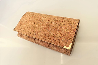 Peňaženky - Přírodní korek - peněženka 17 cm, na spoustu karet - 11275618_