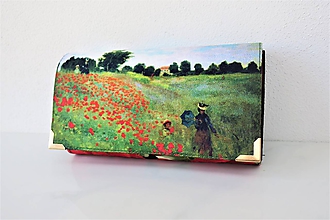 Peňaženky - Vlčí máky v Argenteuil -C.Monet - 17cm na spoustu karet - peněženka 17 cm, na spoustu karet - 11276915_