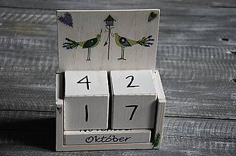 Dekorácie - drevený večný kalendár  (levanduľový) - 11275800_