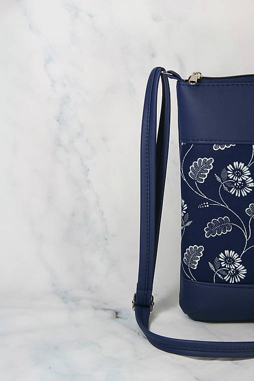 modrotlačová kabelka Dara modrá XL set 1