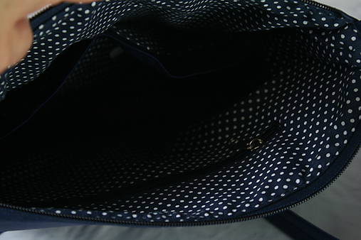 modrotlačová kabelka Dara modrá XL set 1