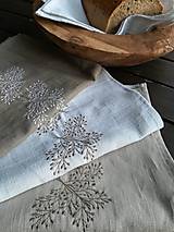 Úžitkový textil - Darčeková sada troch ľanových kuchynských utierok s výšivkou - 11283026_