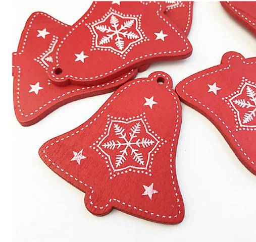 VY105 Výrez vianočný Zvonček 5 cm  (Červená)