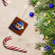 Dekorácie - FIMO vianočné ozdoby čokoládky (chlapec) - 11283280_