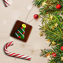 Dekorácie - FIMO vianočné ozdoby čokoládky (stromček) - 11283303_