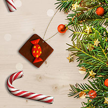 Dekorácie - FIMO vianočné ozdoby čokoládky (salónka) - 11283399_