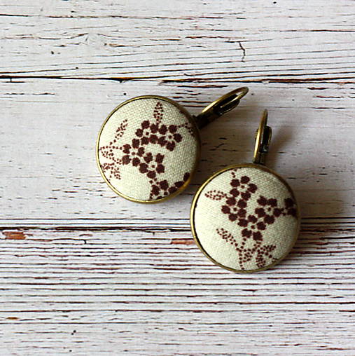 Náušnice - Náušnice na francúzskych háčikoch Very little flowers (zaklad starobronz) - 11287281_