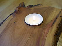 Svietidlá - Slivkový svietnik na 3 sviečky, natur - 11290260_