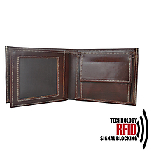 Pánske tašky - Ochranná pánska kožená peňaženka v hnedej farbe - 11291809_