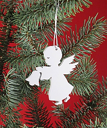Dekorácie - Anjel so zvončekom vianočná ozdoba - 11292632_
