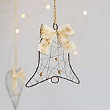Dekorácie - vianočné dekorácie - zlatá (zvonček) - 11295133_