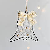 Dekorácie - vianočné dekorácie - zlatá (zvonček) - 11295134_