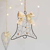 Dekorácie - vianočné dekorácie - zlatá (zvonček) - 11295135_
