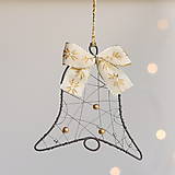 Dekorácie - vianočné dekorácie - zlatá (zvonček) - 11295137_
