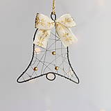 Dekorácie - vianočné dekorácie - zlatá (zvonček) - 11295139_