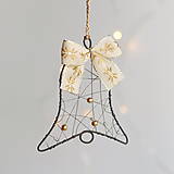 Dekorácie - vianočné dekorácie - zlatá (zvonček) - 11295141_