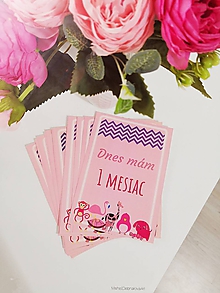 Papiernictvo - Míľnikové kartičky "Zoo Pink" - 11294653_