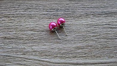 Náušnice - Perly - napichovačky 10mm (cyklamenovo ružové, č. 3020) - 11296008_