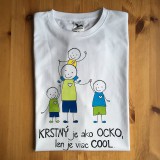 Topy, tričká, tielka - Originálne maľované tričko pre KRSTNÚ/ KRSTNÉHO so 4 postavičkami (KRSTNÝ + 3 chlapci) - 11297627_
