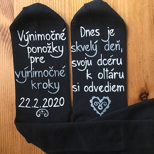 Maľované ponožky pre ocka nevesty (čierne)
