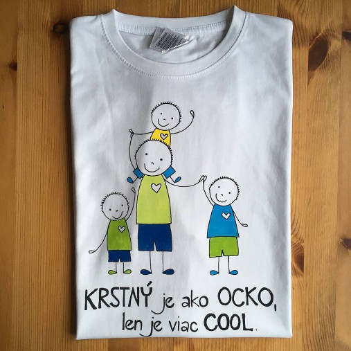 Originálne maľované tričko pre KRSTNÚ/ KRSTNÉHO so 4 postavičkami (KRSTNÝ + 3 chlapci)
