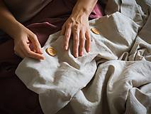Úžitkový textil - Ľanové posteľné obliečky (70X90 cm vankúš, 200x140cm paplón - Hnedá) - 11297194_