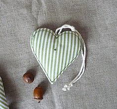 Dekorácie - Srdiečko - séria zelený pásik (Srdce 1) - 11300168_