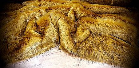 Textil - Kožušina umelá - Zlatý Med - cena za 10 cm - 11304290_