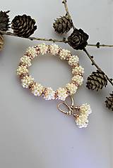 Sady šperkov - perly náramok a náušnice - svadobný set - 11302828_