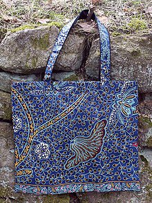 Nákupné tašky - Veľká taška modro-tyrkysová - 11302877_