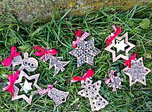 Dekorácie - Vianočné ozdoby sada -keramické-oboustranné - 11303815_