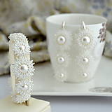 Náramky - Unikátny svadobný perlový náramok(Ag925) - 11302571_