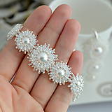 Náramky - Unikátny svadobný perlový náramok(Ag925) - 11302572_