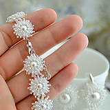Náramky - Unikátny svadobný perlový náramok(Ag925) - 11302573_