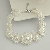 Náramky - Unikátny svadobný perlový náramok(Ag925) - 11302574_