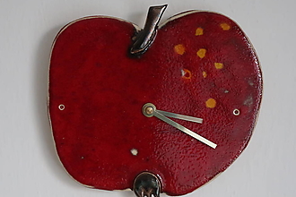 Hodiny - Keramické hodiny jablko - 11303589_