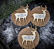 Dekorácie - Vianočné ozdoby "Jeleň s nórskym vzorom" - 11302834_