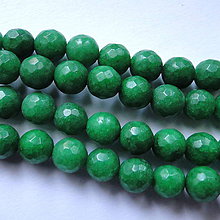 Minerály - Jadeit fazet 6mm-1ks (zelený) - 11310578_