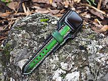 Náramky - Kožený remienok pre apple hodinky zelený - 11310308_