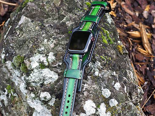 Kožený remienok pre apple hodinky zelený