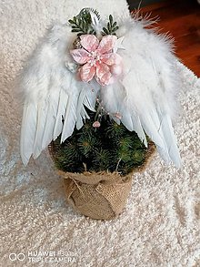 Dekorácie - *Vianočné krídla v ružovej farbe na dvere aj stromcek - 11307225_